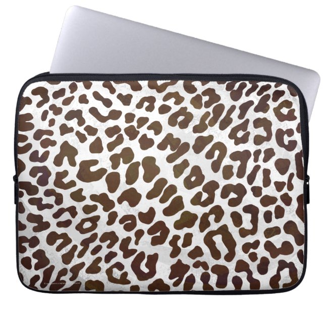 Skriv ut leopard Chocolate Laptop Fodral (Framsidan)