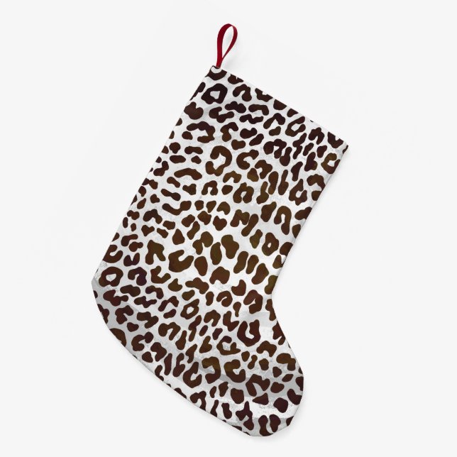 Skriv ut leopard Chocolate Liten Julstrumpa (Framsidan (Hängande))