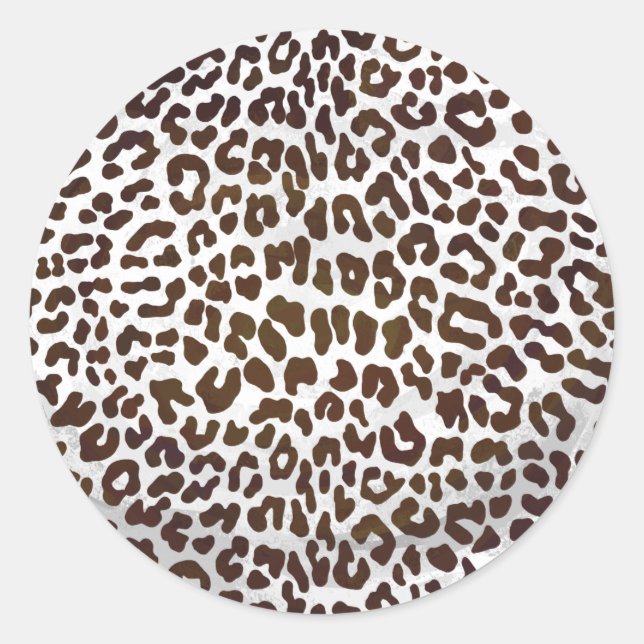 Skriv ut leopard Chocolate Runt Klistermärke (Framsida)