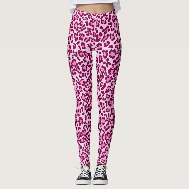 Skriv ut leopard skin Animal Skin Leggings (Framsida)