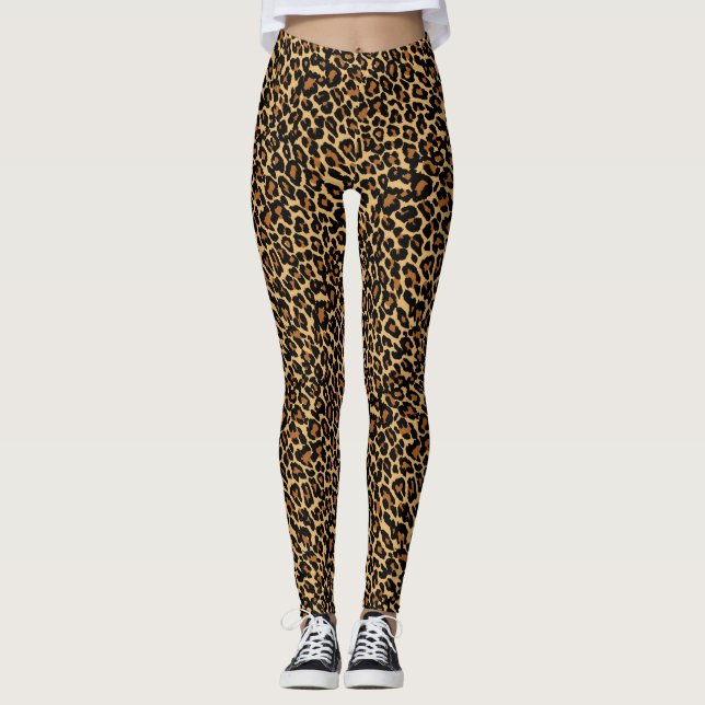Skriv ut leopard skin Animal Skin Leggings (Framsida)
