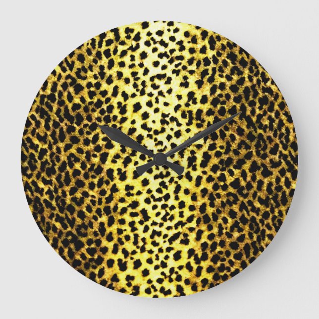 Skriv ut leopard Tapet Animal Stor Klocka (Framsida)