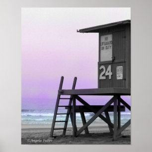 Skriv ut Lifeguard Torn Newport Beach Poster
