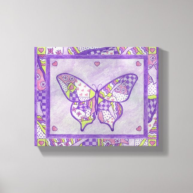 Skriv ut lila Butterfly Canvas Art (Framsida)