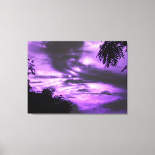 Skriv ut lila Clouded Sunrise Wrapped Canvas