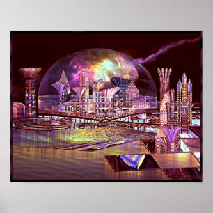 Skriv ut lila Fring Sphere Poster