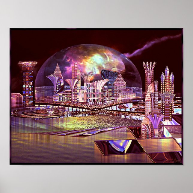 Skriv ut lila Fring Sphere Poster (Framsidan)