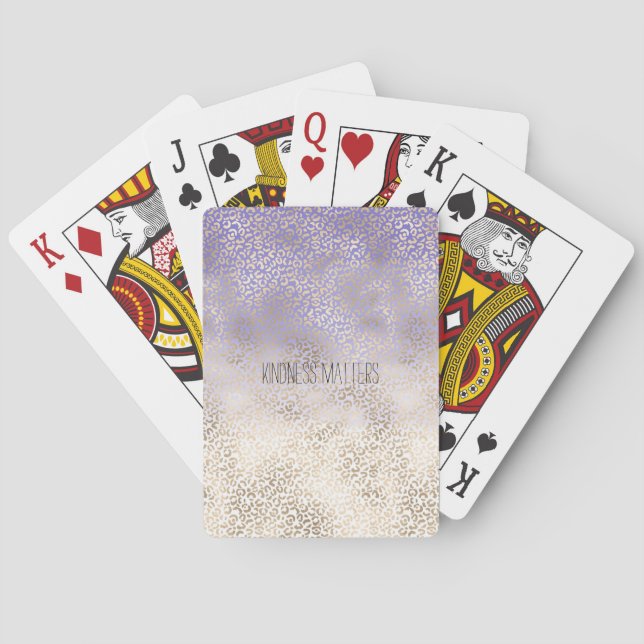 Skriv ut Lila Guld ombre Leopard Casinokort (Baksidan)