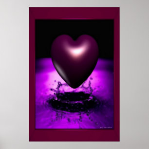 Skriv ut lila Heart Poster