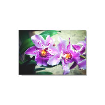 Skriv ut lila Orchids Wrapped Canvas