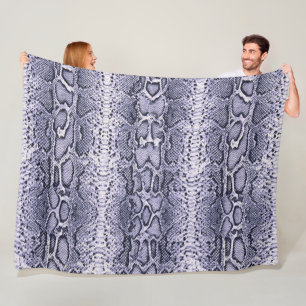 Skriv ut lila Snake Skin Animals Fleecefilt