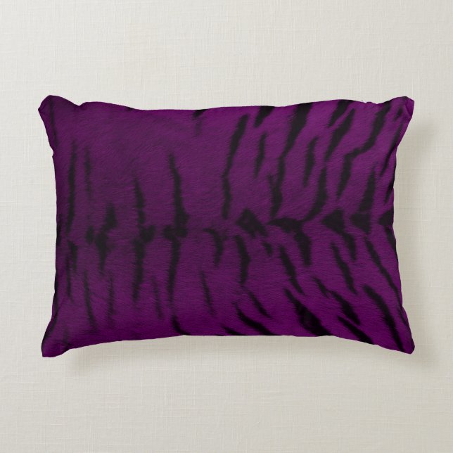 Skriv ut lila Tiger Skin Prydnadskudde (Framsidan)