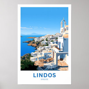 Skriv ut Lindos Greece Travel Poster