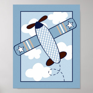 Skriv ut "Little Aviator Airplan Nursery Wall Art" Poster