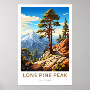 Skriv ut Lone Gräs Peak California Travel Poster