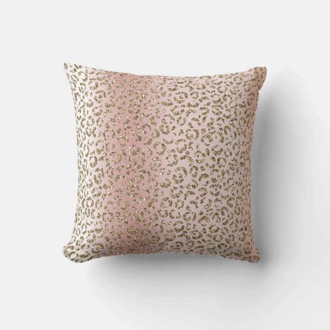 Skriv ut löparet Peach  Ro Guld Glitter    Kudde (Framsida)