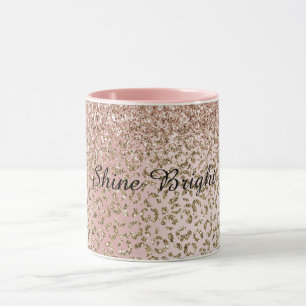 Skriv ut löparet Peach Ro Guld Glitter Mugg