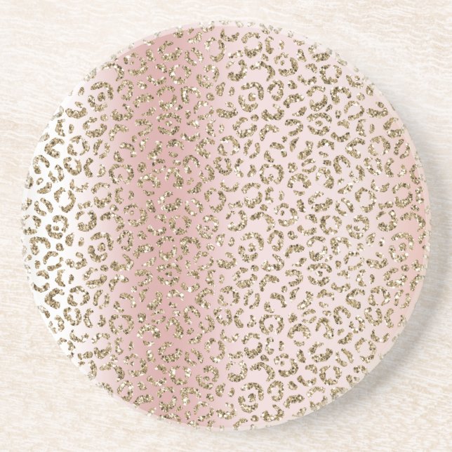 Skriv ut löparet Peach  Ro Guld Glitter Underlägg (Framsidan)