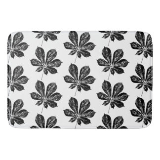 Skriv ut Löv i svartvitt Badrumsmatta