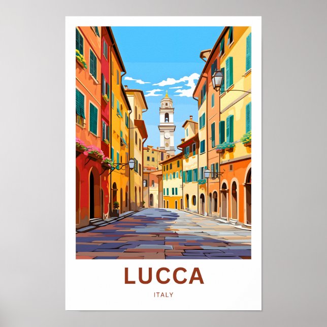 Skriv ut Lucca Italien Travel Poster (Framsidan)