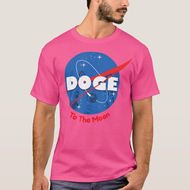 Skriv ut luckutrymme till Måne-Dogecoin T Shirt (Framsida)