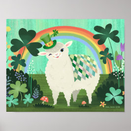 Skriv ut Lucky Lamb Art på St. Patrick's Day Poster