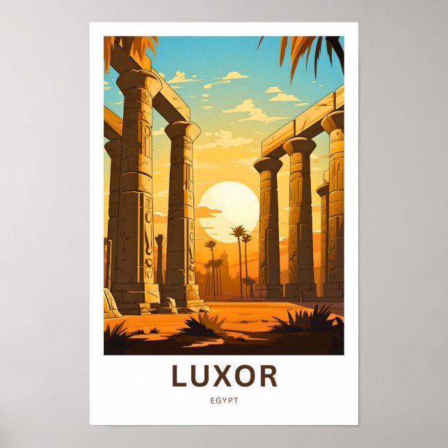 Skriv ut Luxor Egypten Travel Poster (Framsidan)