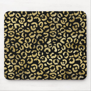 Skriv ut Luxurit Glam Guld Black Leopard Musmatta