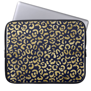 Skriv ut luxurit Snyggt Guld marin leopard Laptop Fodral