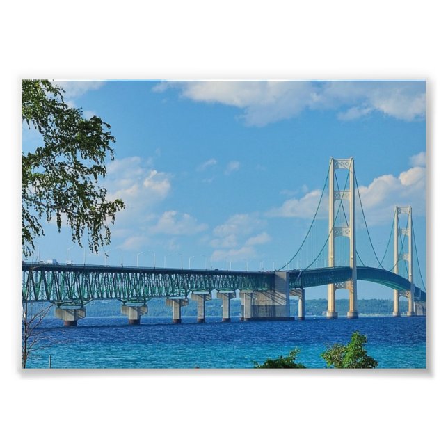 Skriv ut Mackinac Bridge Fototryck (Framsidan)