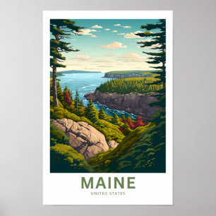 Skriv ut Maine United Stater Travel Poster