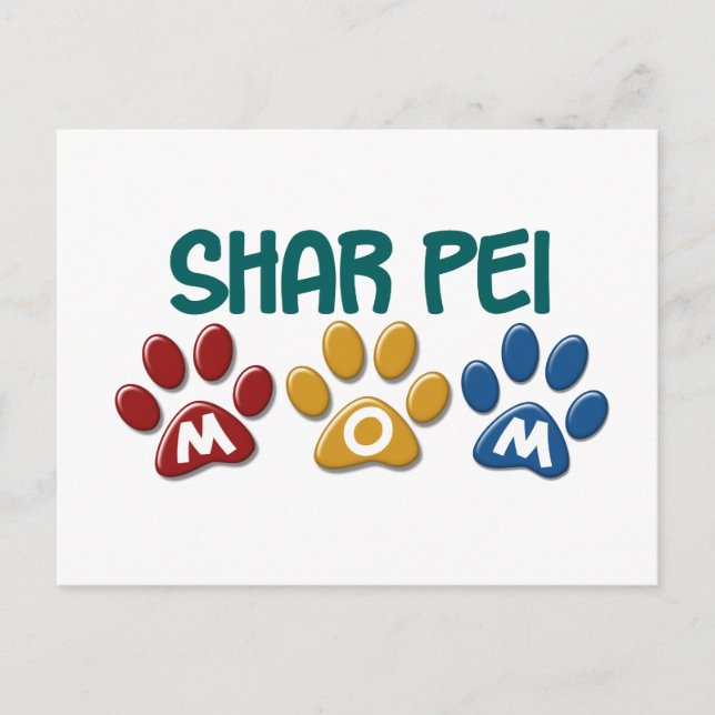 Skriv ut Mamma på SHAR PEI-sida 1 Vykort (Framsida)