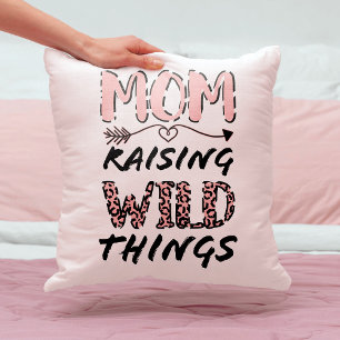 Skriv ut mamma Raising Vild Sak Citote Funny Leopa Kudde