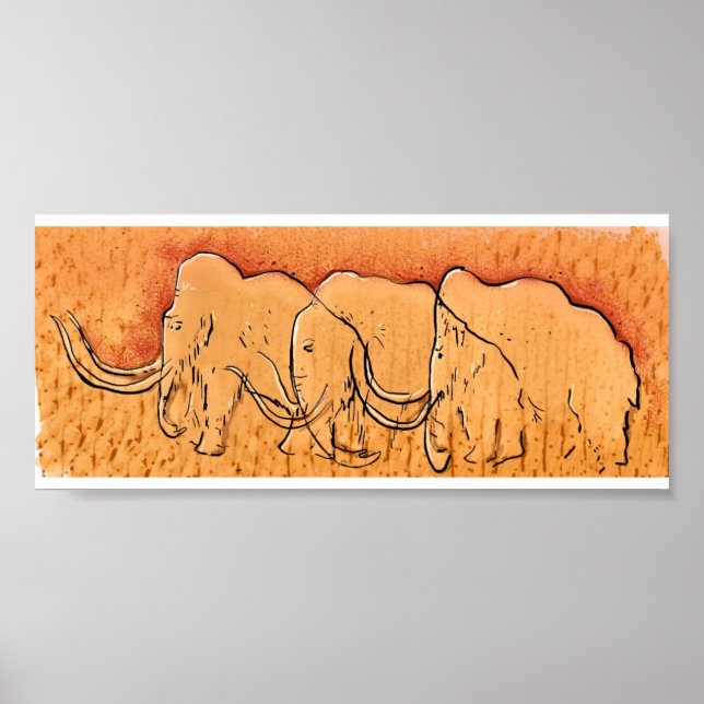 Skriv ut mammoth Cave Art Poster (Framsidan)