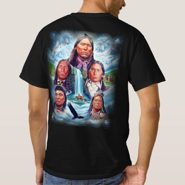 Skriv ut Manar för infödda amerikaner T Shirt (Baksida)