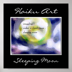 Skriv ut Måne Haiku Art Poster