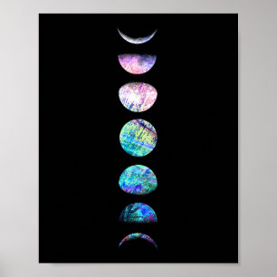 Skriv ut Måne-programkonst för peacock Opal-progra Poster