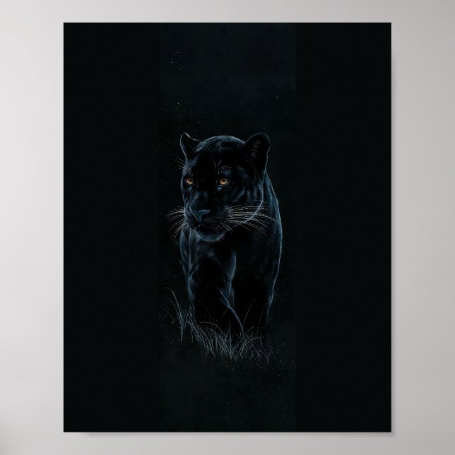 Skriv ut med Cinematic Black Panther Wildlife Art Poster (Framsidan)