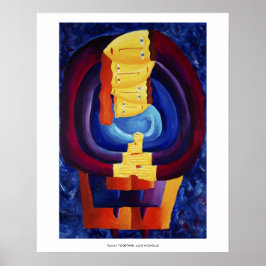 Skriv ut med Modern Porträtt-målning i familjen Poster