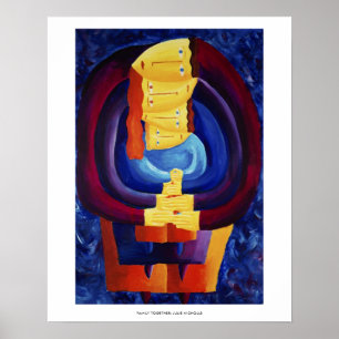 Skriv ut med Modern Porträtt-målning i familjen Poster