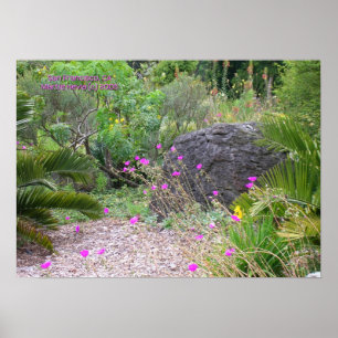 Skriv ut med rosa poppies Garden - Välj Ram Poster