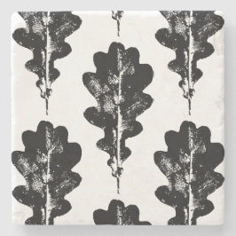 Skriv ut med svart och vit Löv Stenunderlägg