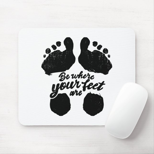 Skriv ut med svart och vitt "Var är din föda" Musmatta (Med mus)