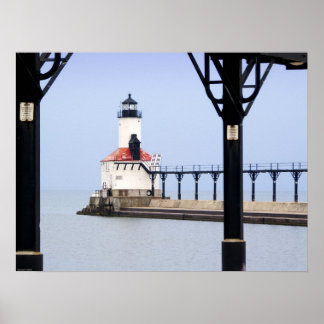 Skriv ut - Michigan City Öster Pierhead LIght Poster