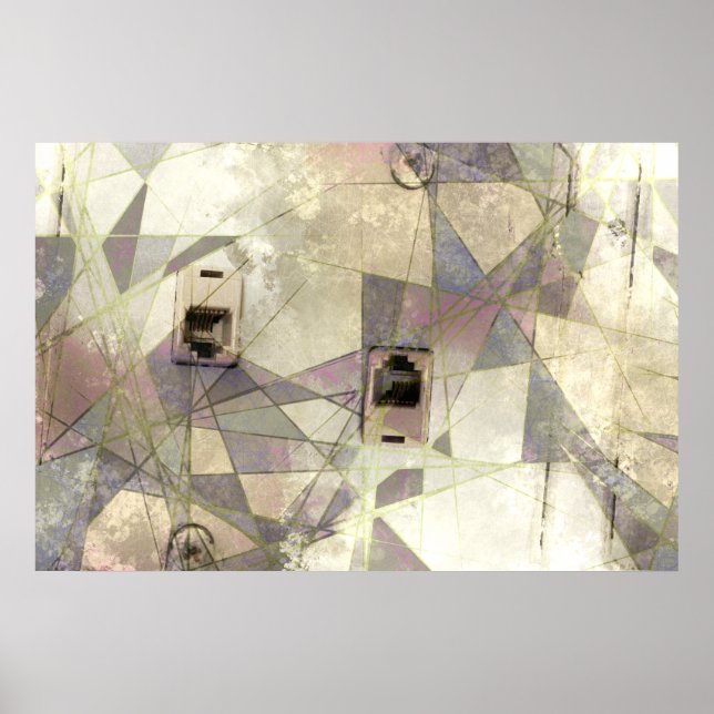 Skriv ut Mobil Jack för abstrakt för industriVinta Poster (Framsidan)