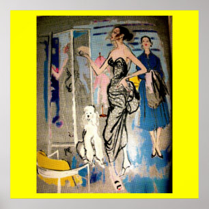 Skriv ut mode Glamor 1950 Poster