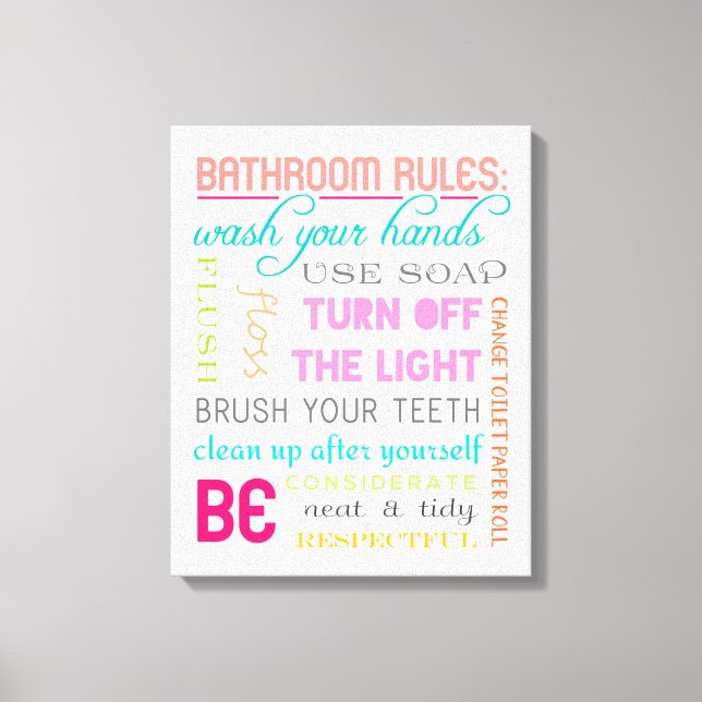 Skriv ut modern Bathroom Regler Canvas Art (Framsida)