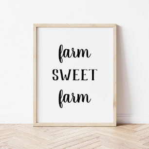 Skriv ut modern Farm Farm Sweet Farm Poster