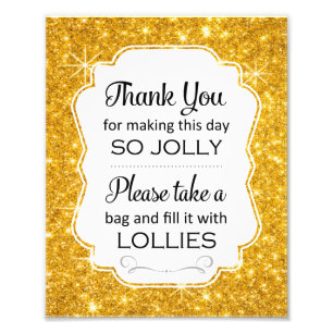 Skriv ut Möhippan Faux Guld Lolly Buffet  Skriv ut Fototryck