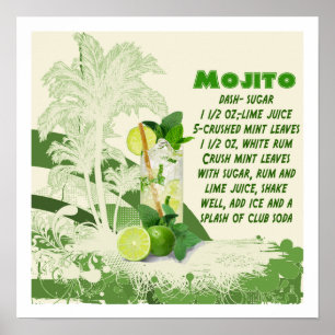 Skriv ut mojito Recept Poster